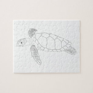Seaturtle Adult Colouring Puzzle