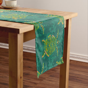 Seaturtle Aquamarine Table Runner
