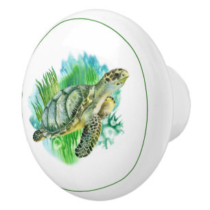 Seaturtle  ceramic knob