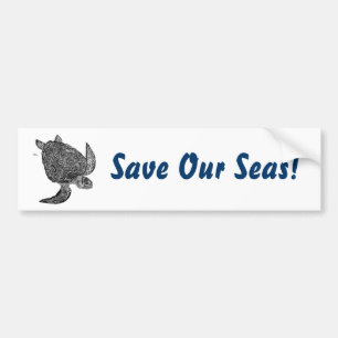 SeaTurtle, Save Our Seas! Bumper Sticker