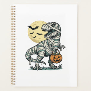 Seau de bonbons T-Rex momie Halloween Vecteur vint
