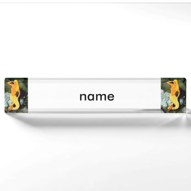seaward looking blonde mermaid nameplate (Front)