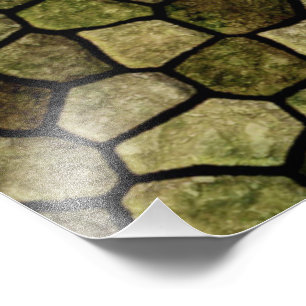 Seaweed and Juniper Cobbled Patchwork Terrazo Patt Photo Print