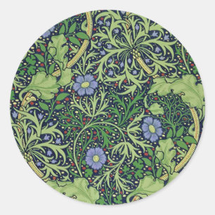 Seaweed art nouveau design by William Morris Classic Round Sticker