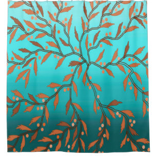 Seaweed Blue Shower Curtain