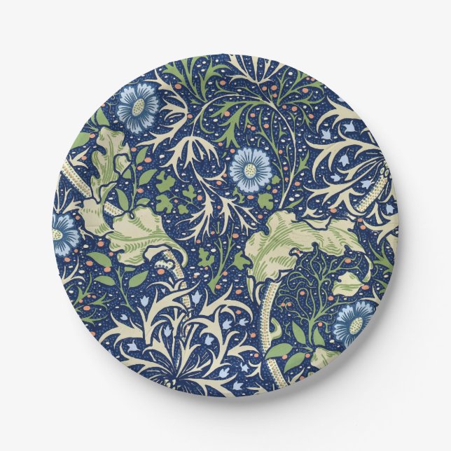 Seaweed (by William Morris) Paper Plate (Front)