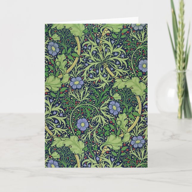 Seaweed cobalt thyme - William Morris Card (Front)