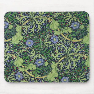 Seaweed cobalt thyme - William Morris Mouse Pad