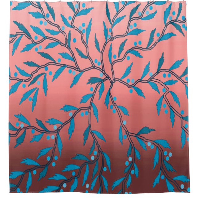 Seaweed Coral Shower Curtain (Front)