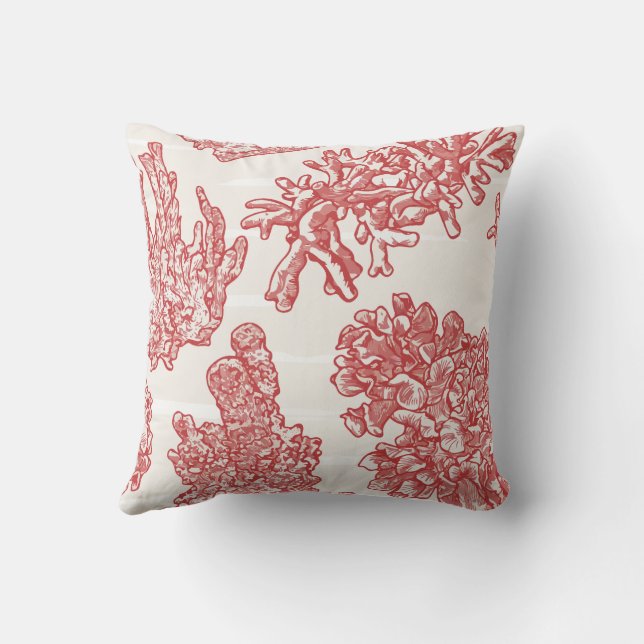 Seaweed Delicate Pattern Throw Pillow (Back)