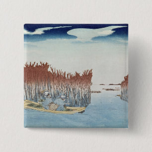 Seaweed Gatherers at Omari, from the series 2 Inch Square Button