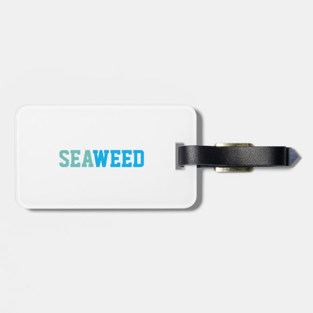 Seaweed Luggage Tag w/ leather strap (Back Horizontal)