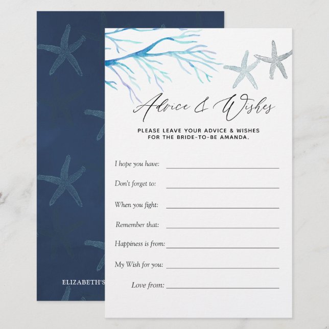 Seaweed Nautical Shower Game (Front/Back)