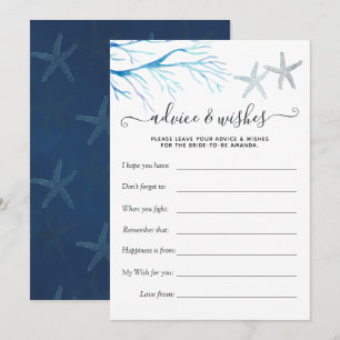 Seaweed Nautical Shower Game Advice Card