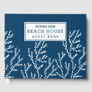 Seaweed Pattern - Beach House Vacation Rental Guest Book