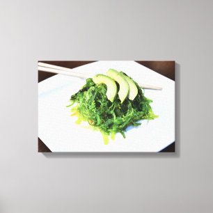 SEAWEED SALAD JAPANESE ART PRINT STRETCHED CANVAS