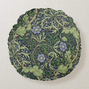 Seaweed Wallpaper Design, printed by John Henry De Round Pillow