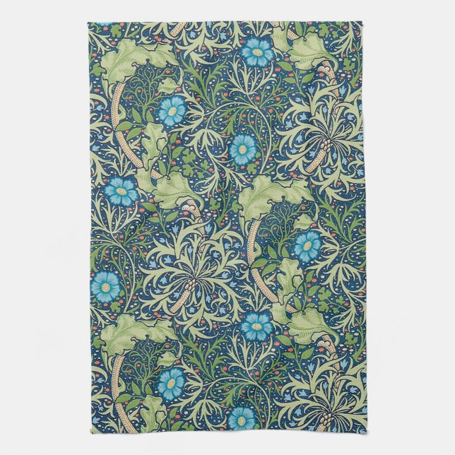 Seaweed, William Morris Kitchen Towel (Vertical)