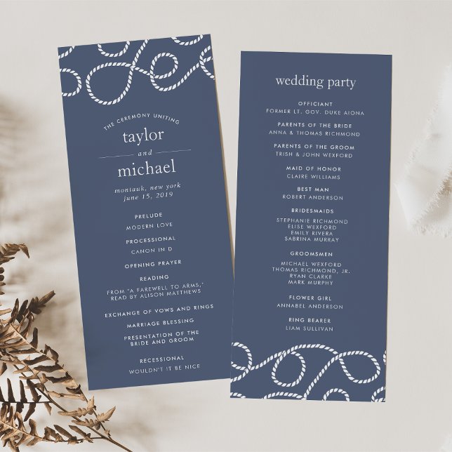 Seaworthy Wedding Ceremony Program | Slate (Creator Uploaded)