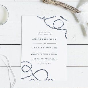 Seaworthy Wedding Invitation   White