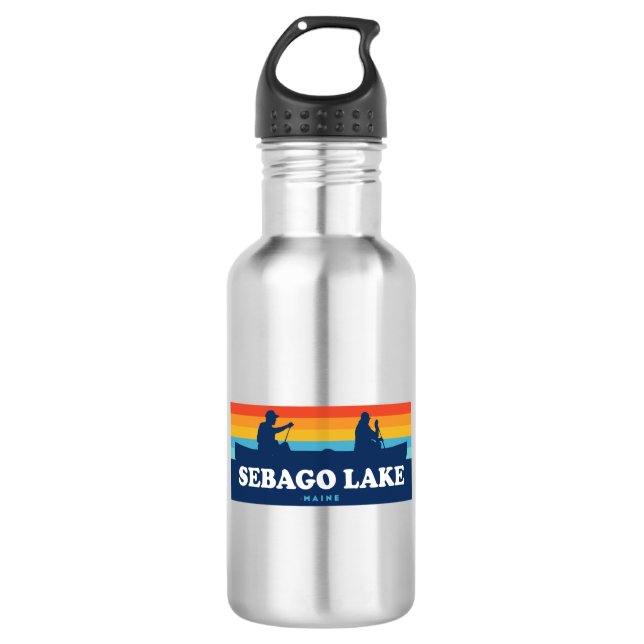 Sebago Lake Maine Canoe 532 Ml Water Bottle (Front)
