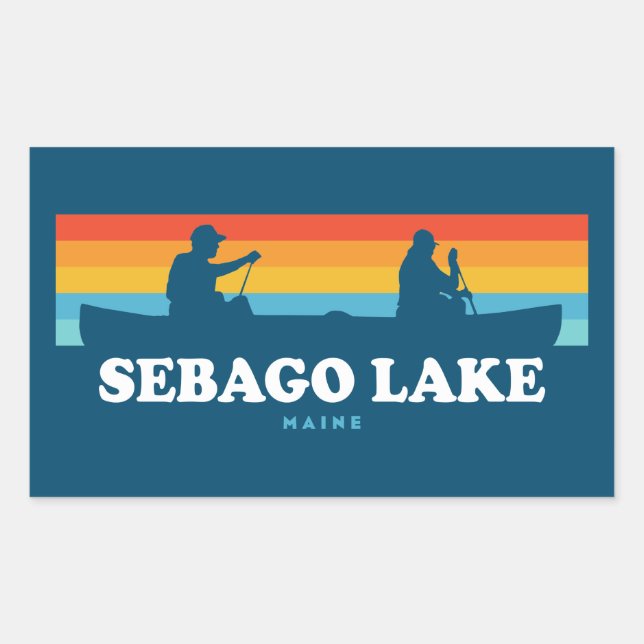 Sebago Lake Maine Canoe Sticker (Front)