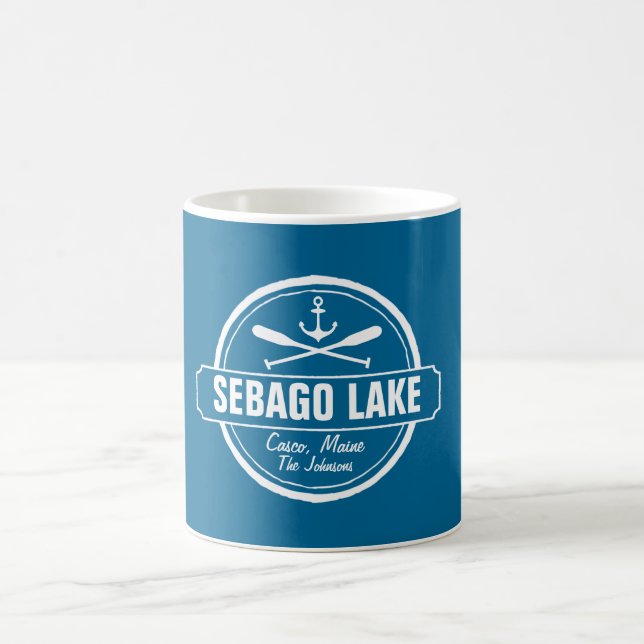 SEBAGO LAKE MAINE PERSONALIZED TOWN AND NAME COFFEE MUG (Center)
