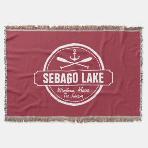 SEBAGO LAKE MAINE PERSONALIZED TOWN AND NAME THROW BLANKET