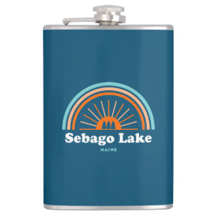 Sebago Lake Maine Rainbow Hip Flask