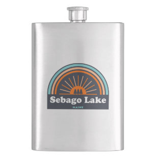 Sebago Lake Maine Rainbow Hip Flask