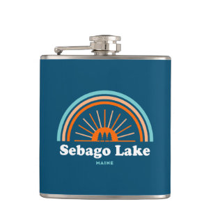 Sebago Lake Maine Rainbow Hip Flask