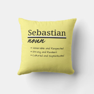 Sebastian, Boy Personalized Name Definition Throw Pillow