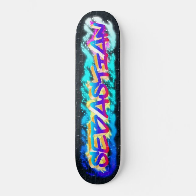 SEBASTIAN Customized Graffiti Skateboard (Front)