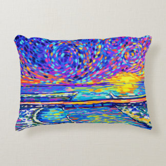 Sebastian Inlet Cotton Candy Sky Accent Pillow