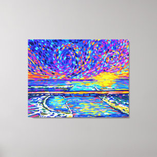 Sebastian Inlet Cotton Candy Sky Canvas Print