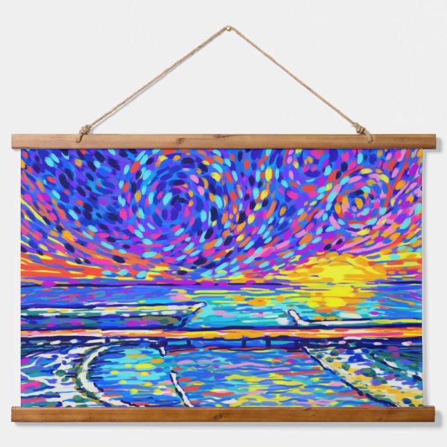 Sebastian Inlet Cotton Candy Sky Hanging Tapestry (Front)