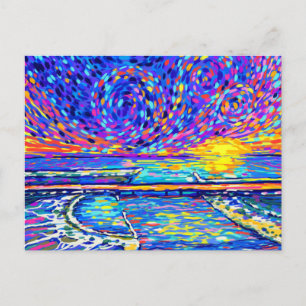 Sebastian Inlet Cotton Candy Sky Postcard