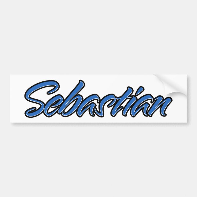 Sebastian Name blue Sticker Autoaufkleber (Front)