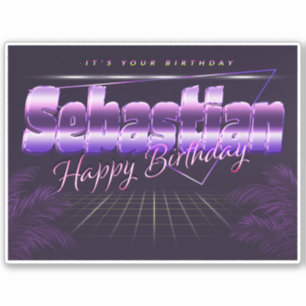 Sebastian Name First name retro Sticker Birthday