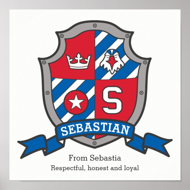 Sebastian nom de garçon signifiant affiche de bouc (Devant)