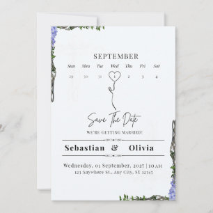 Sebastian & Olivia Botanical Save The Date Invite