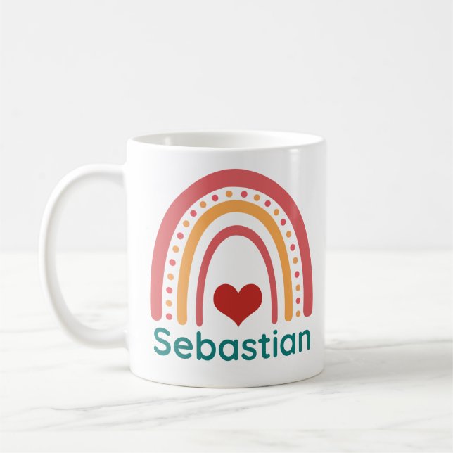 Sebastian Vintage Boho Rainbow Coffee Mug (Left)