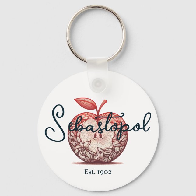 Sebastopol California Gravenstein Apple Fair  Keychain (Front)