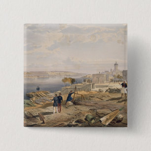 Sebastopol from the Rear of Fort Nicholas, plate f 2 Inch Square Button