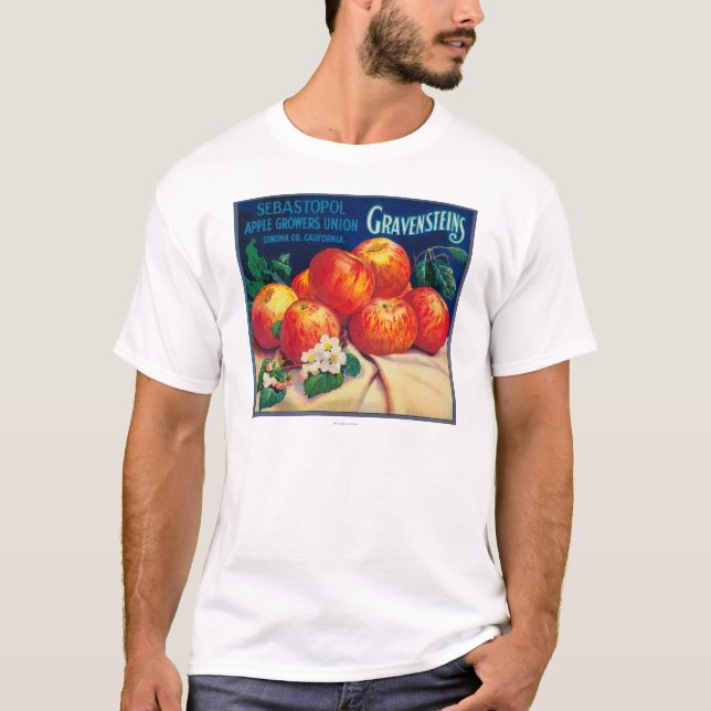 Sebastopol Gravensteins Apple LabelSonoma, CA T-Shirt (Front)