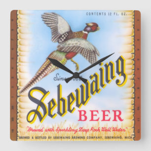Sebewaing Beer Square Wall Clock
