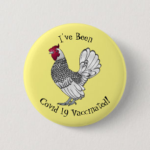 Sebright chicken cartoon illustration 2 inch round button