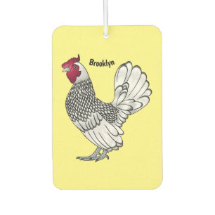 Sebright chicken cartoon illustration air freshener