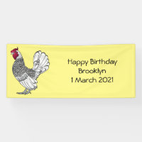 Sebright chicken cartoon illustration
