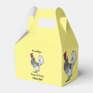 Sebright chicken cartoon illustration favor box